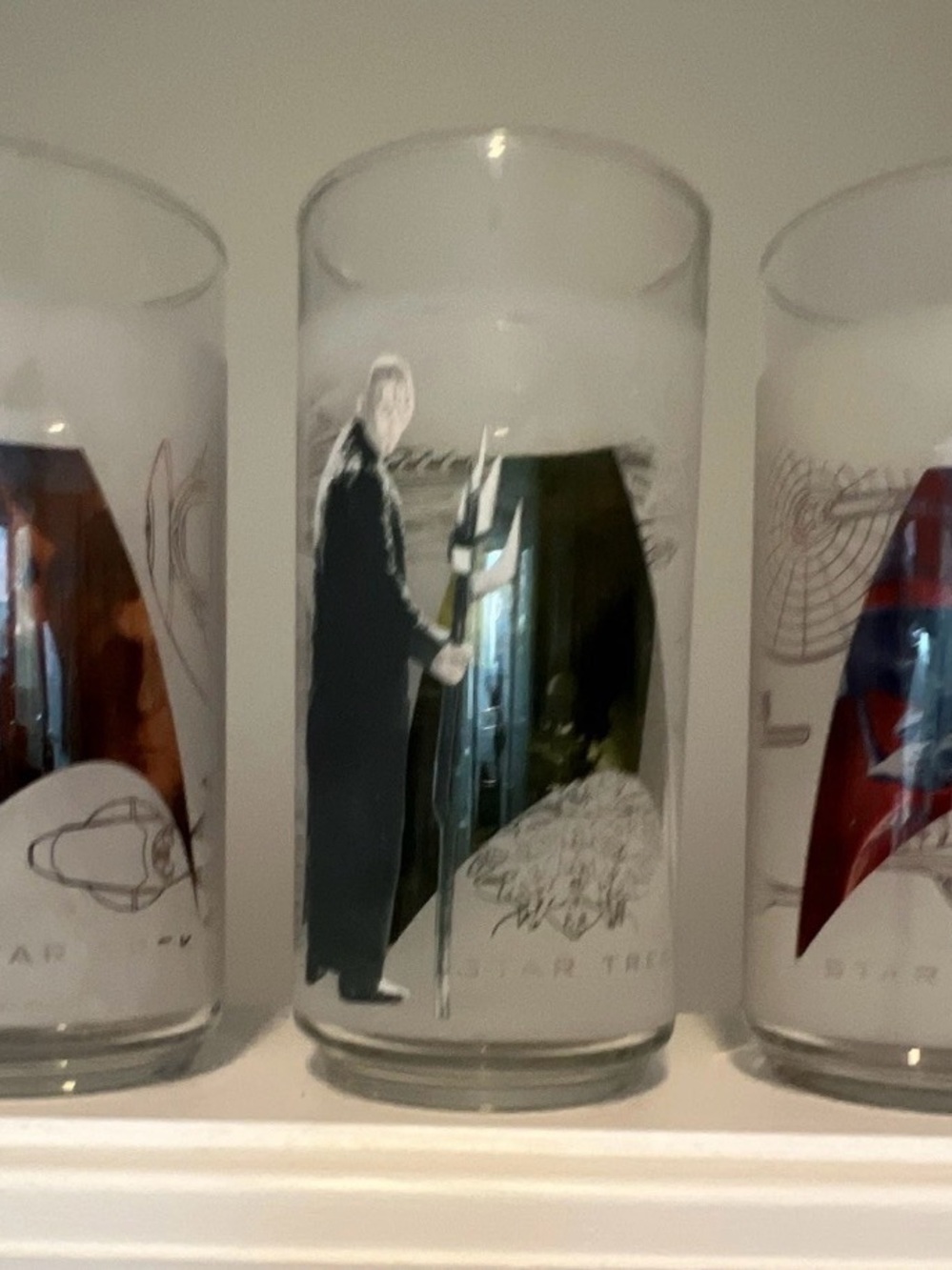Decorative Clear Glass Tumbler with Black Figure Accent